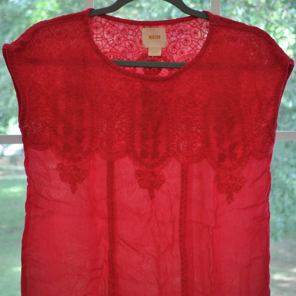 Maeve Anthropologie pink blouse size XS